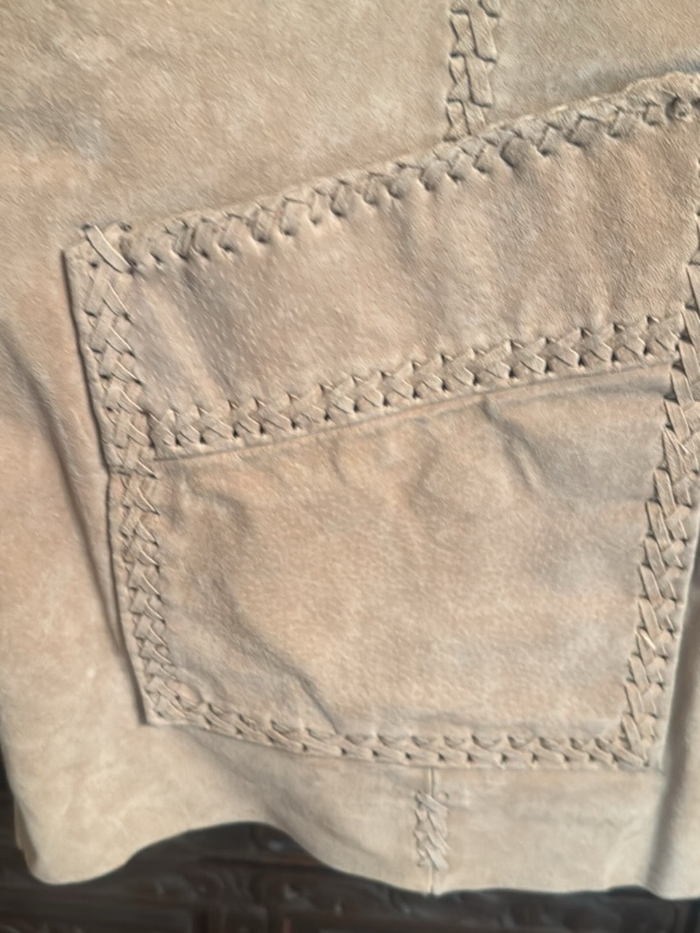 Scully Beige Men’s Suede Fringe Western Jacket - Picture 4 of 7